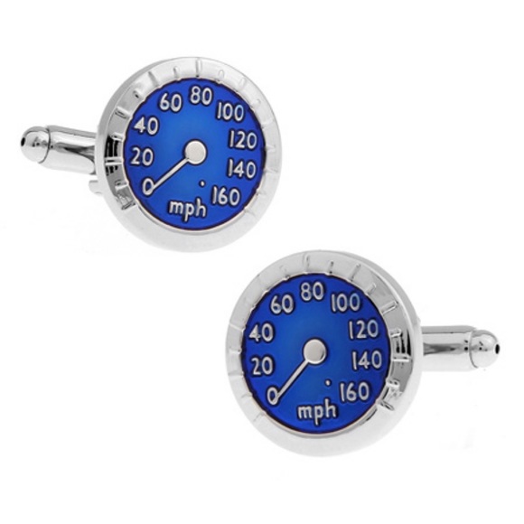 Other - Luxury Car Blue and Silver Speedometer Cufflinks